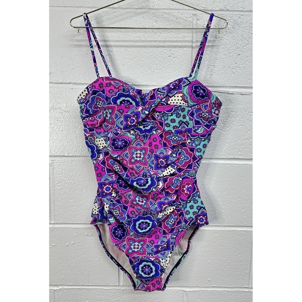 Spanx One Piece Swimsuit Multicolor‎ Floral Love Your Assets / Women's Large